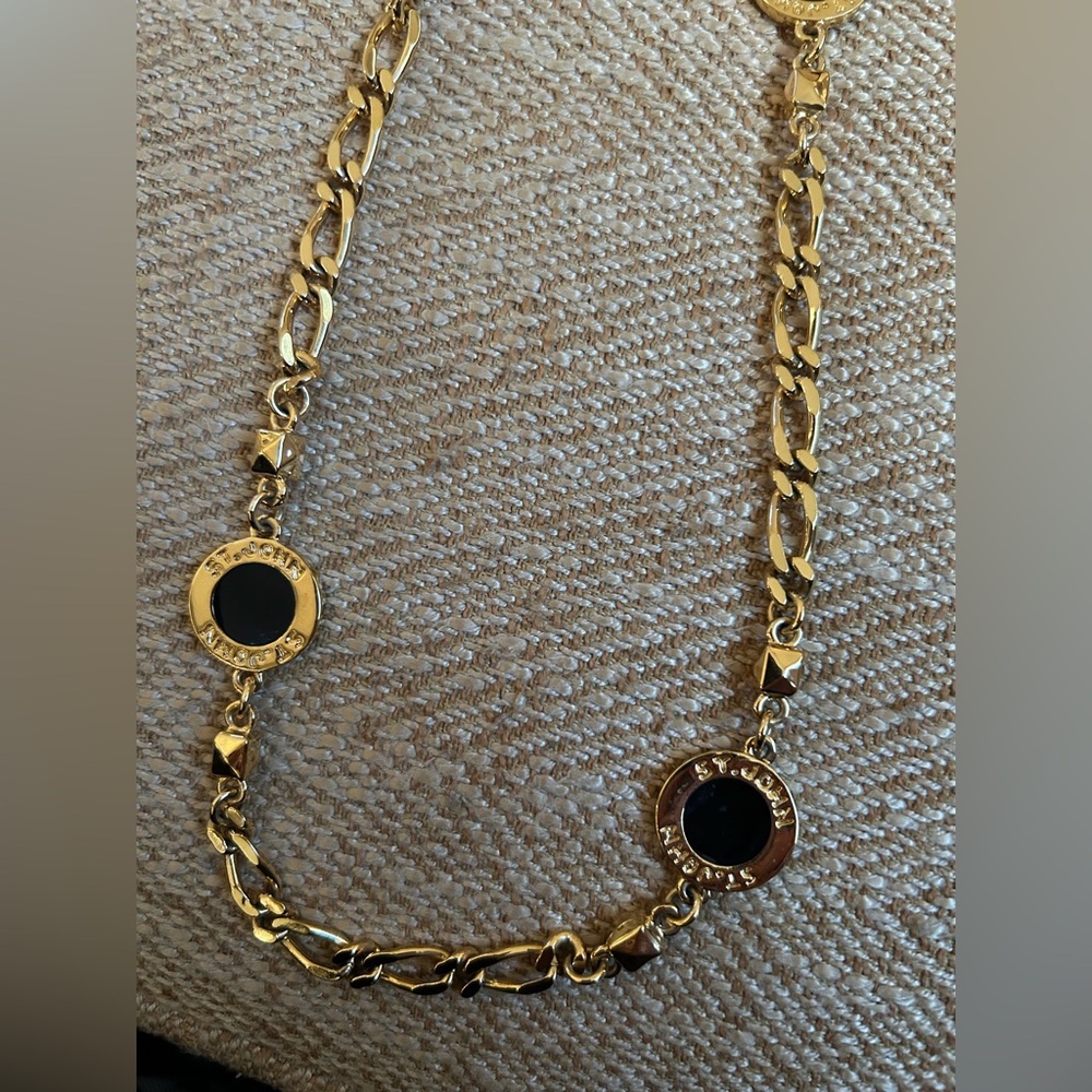 St. John Vintage Elegant Gold and Black Necklace - Picture 2 of 3